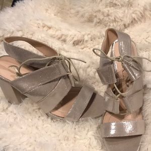 Metallic lace up sandals,Brand NEW